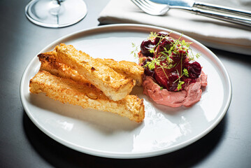 gourmet dish in the restaurant