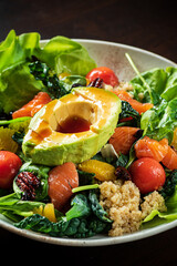 salad with avocado and quinoa