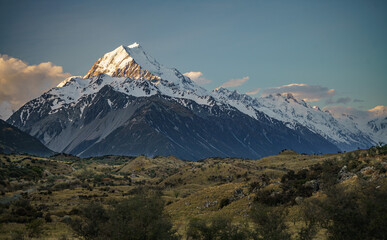 Mount Cook at sunset, New Zealand Southern Alps