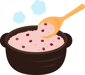 土鍋で炊いた赤飯