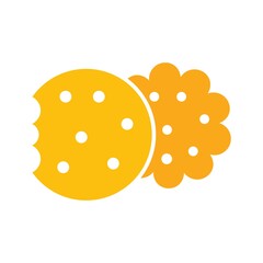 Biscuit Flat Icon Vector Logo Template Illustration