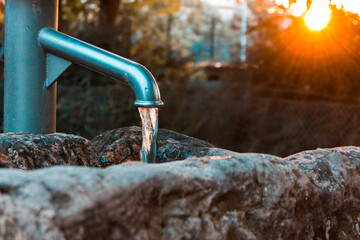 water flowing from a faucet