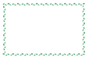 水彩の飾りフレーム　葉っぱ