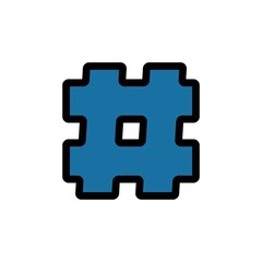 Hash Tag Flat Icon Vector Logo Template Illustration