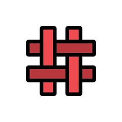Hash Tag Flat Icon Vector Logo Template Illustration