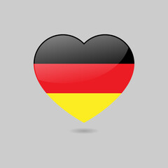 Vector Glossy German Flag Heart