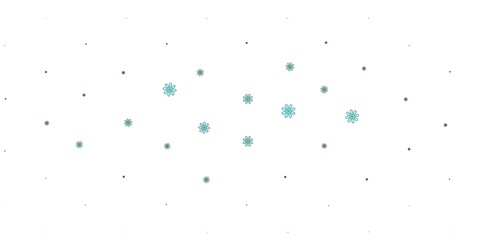 Light Green vector doodle pattern with flowers.