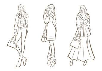 女性のファッションイラスト