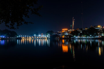 Obraz premium Lake Pichola, IUdaipur. during Diwali