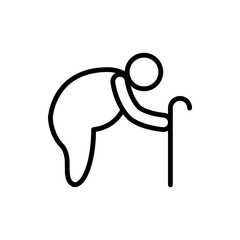 Old man outline icons. Vector illustration. Editable stroke. Isolated icon suitable for web, infographics, interface and apps.