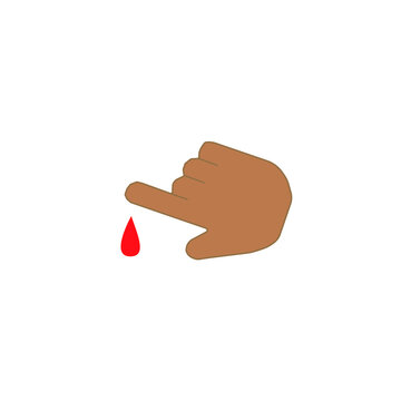 Icon Of A Hand Doing A Blood Check. Blood Donation And Testing For Exposure To The Corona Virus.