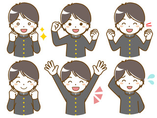 男子学生の楽しい表情