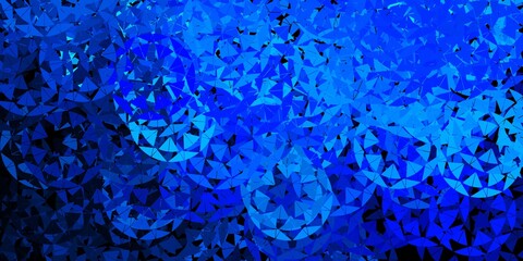 Dark blue vector texture with random triangles.