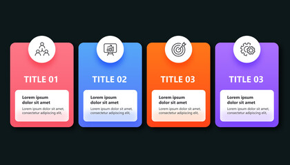 Template presentation infographic with 4 options