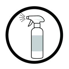 噴霧されたミストと白のスプレーボトル【アイコン】