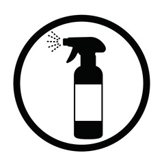 噴霧されたミストと黒のスプレーボトル【アイコン】