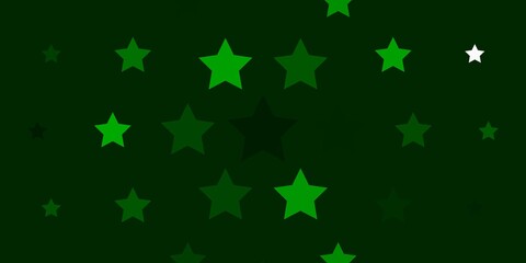 Light Green vector template with neon stars.