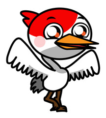 鶴　タンチョウヅル　鳥　イラスト素材