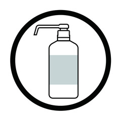 白のプッシュ式消毒液ボトル【アイコン】