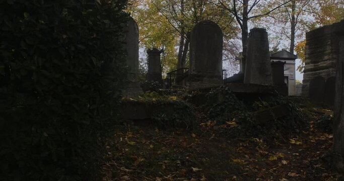 old  graveyard during a rainy day