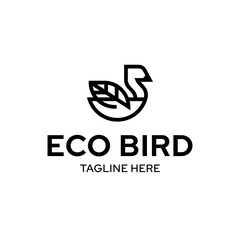 Vector Eco Leaf Bird Logo