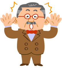 驚く富裕層の男性_社長_全身
