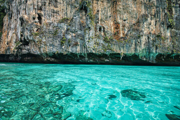 Phi Phi Leh Lagoon by long-tail boat in Thailand