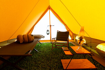 Inside the tent For camping