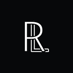 Initial Logo Letter RL LR Monogram