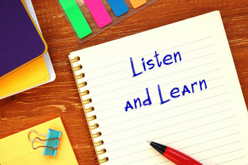Listen and Learn sign on the page.