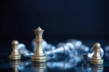 Chess gold business concept, leader & success