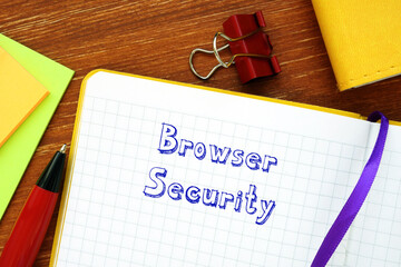 Financial concept meaning Browser Security with sign on the page.
