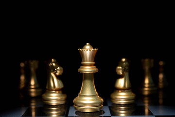 Chess gold business concept, leader & success