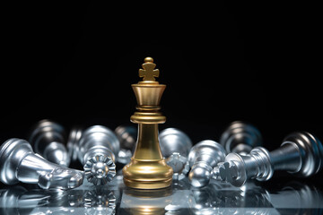 Chess gold business concept, leader & success