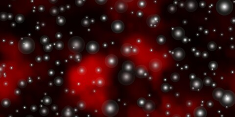 Dark Red vector pattern with abstract stars.