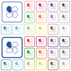 Car fan level 1 outlined flat color icons