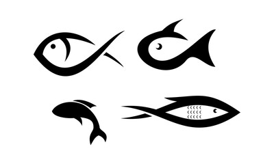 fish logo set template
