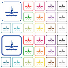 Normal temperature engine coolant outlined flat color icons