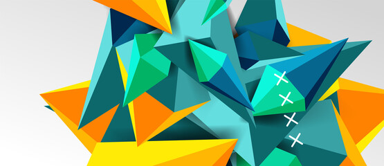 3d low poly abstract shape background vector illustration
