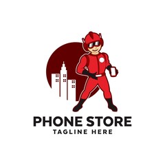 Phone Store Mascot Logo