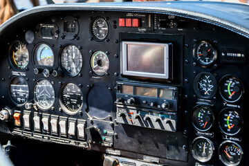 cockpit of an airplane. inside a airplane cockpit, little airplanes cockpit, pilot's view, airplane...
