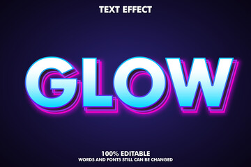 Glow text effect with two neon ouline