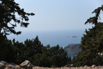 Fototapeta na wymiar View from a high mountain to the Mediterranean sea