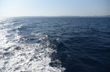 Sea foam in the Mediterranean sea