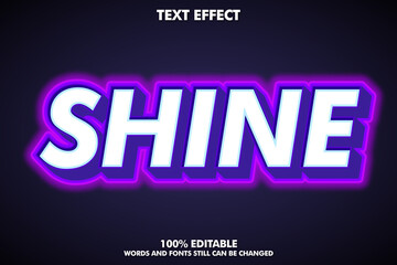Bold shiny text effecf, editable text effect