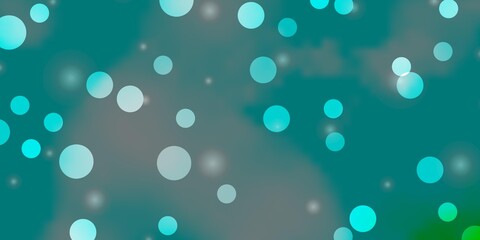 Light Blue, Green vector texture with circles, stars.