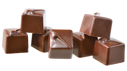 Cubes of chocolate candy isolated