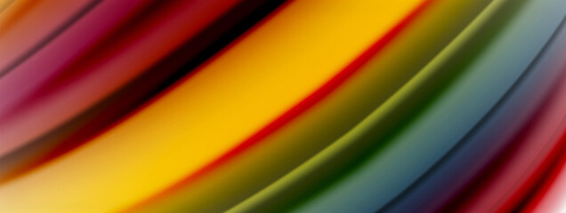 Abstract Background. Smooth flowing lines, blurred waves, rainbow color style stripes. Vector illustrations for covers, banners, flyers and posters and other