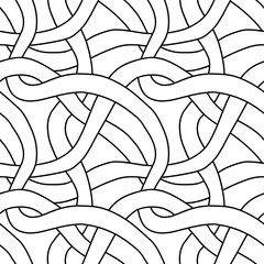 Seamless black and white geometries pattern in zentangle style. Basic and simple coloring book for adults, seniors, and beginner. Digital drawing. Floral. Flower. Oriental. Book Page. Hand drawing.