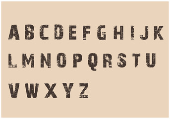 cracked alphabet capital A to Z letter logo design